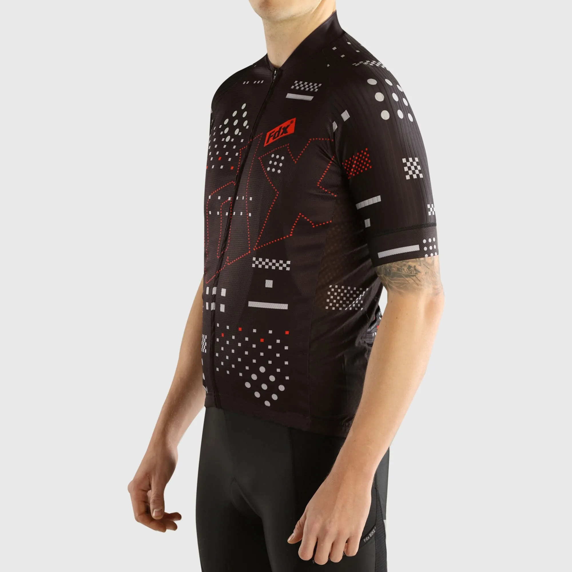 Fdx All Day Black Men's Short Sleeve Summer Cycling Jersey