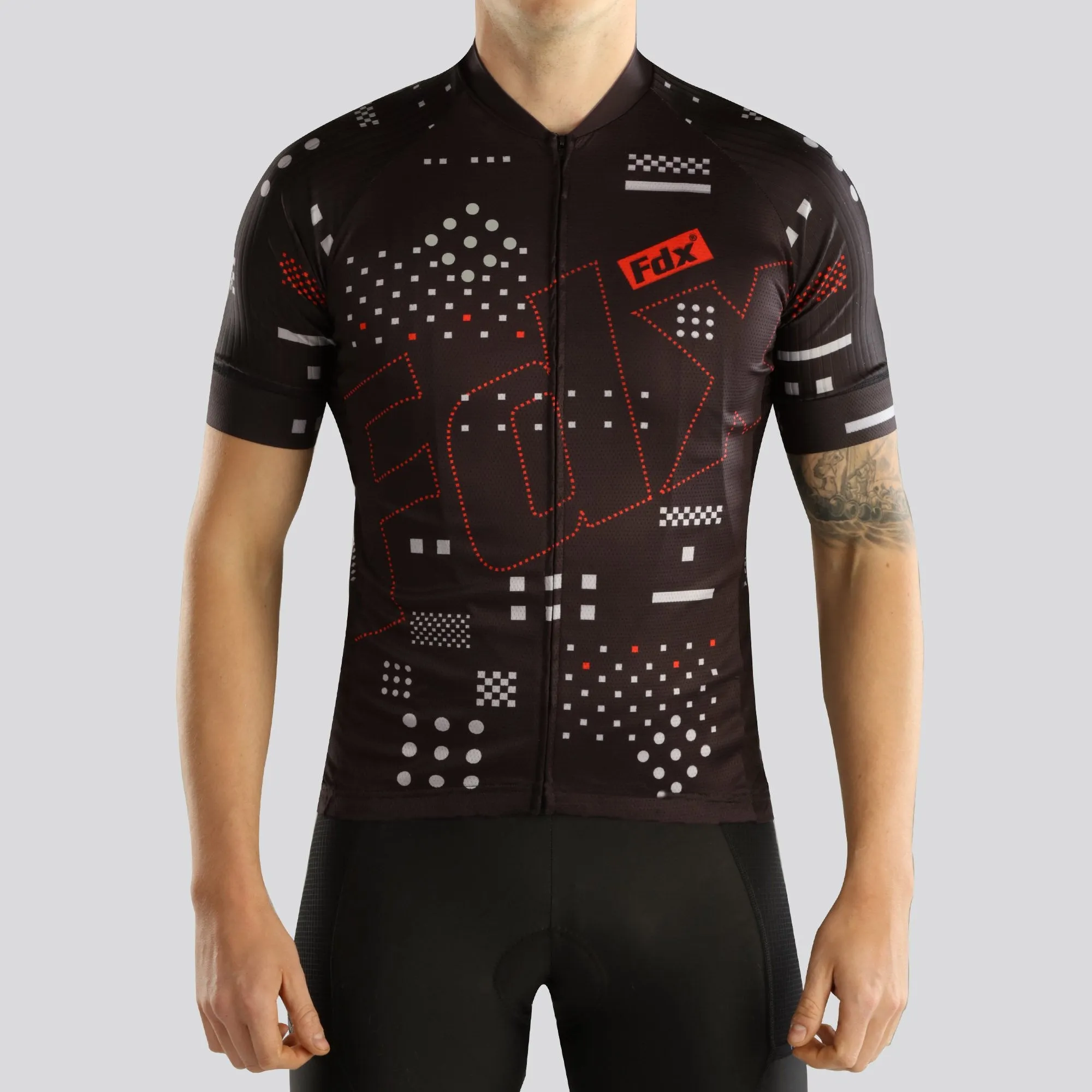 Fdx All Day Black Men's Short Sleeve Summer Cycling Jersey