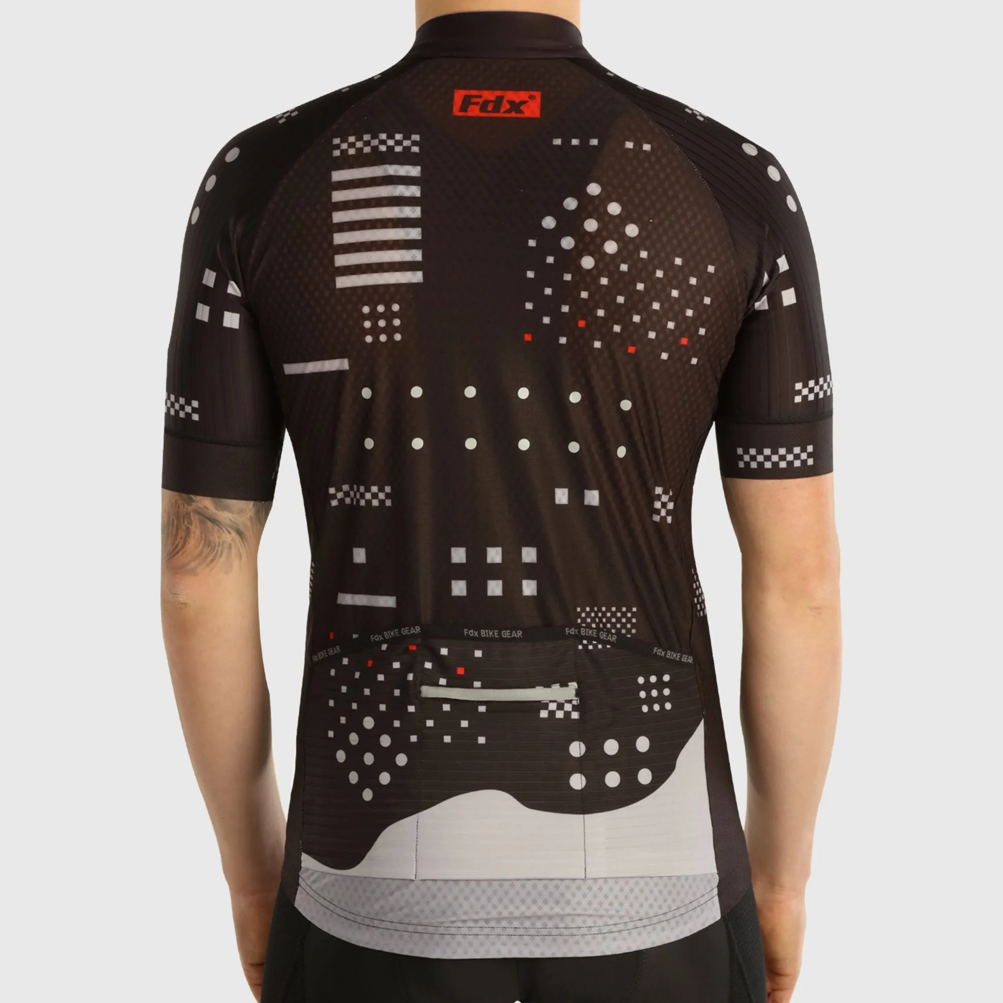 Fdx All Day Black Men's Short Sleeve Summer Cycling Jersey