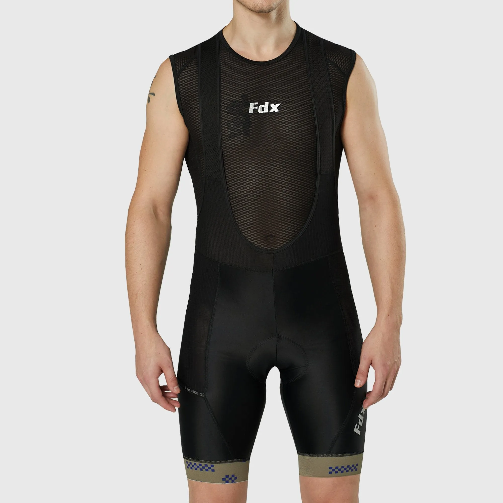 Fdx All Day Green Men's Gel Padded Summer Cycling Cargo Bib Shorts