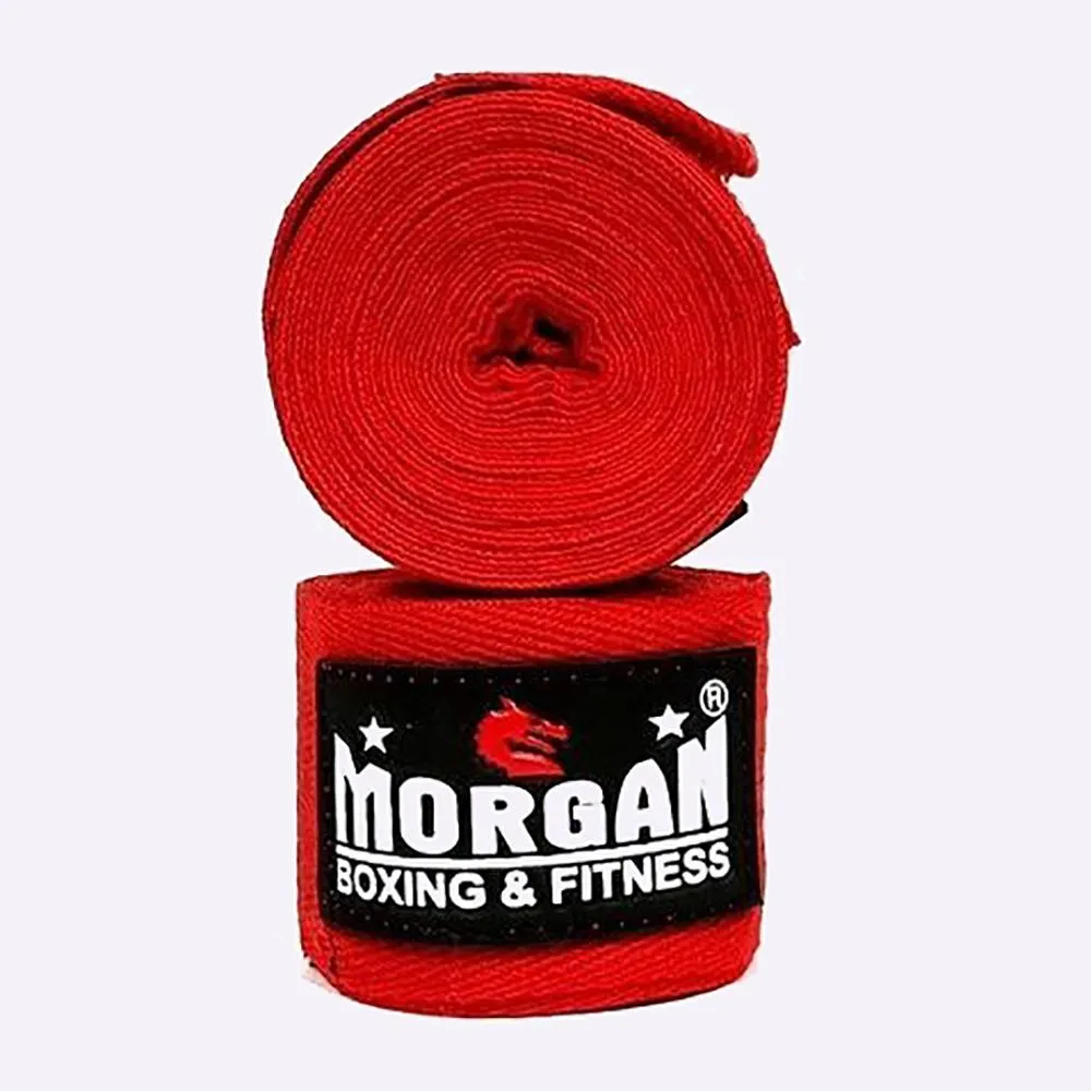 MORGAN COTTON BOXING HAND WRAPS 180inch - 4m long (PAIR)