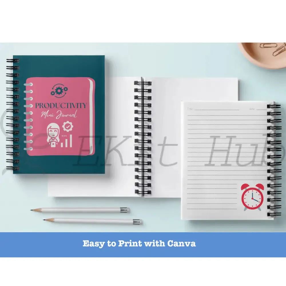 Productivity Journal Template - Canva Mini PLR Journal