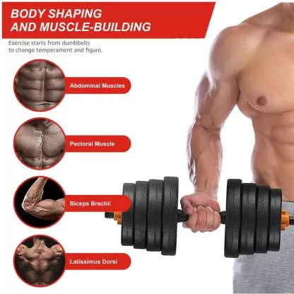 PVC 10 Kg Adjustable Dumbbell (2.5 Kg x 4 = 10 Kg)