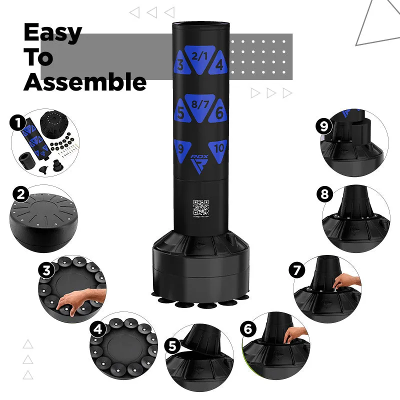 RDX Kt Ronin 4ft 2-In-1 Kids Free Standing Punch Bag With Gloves For Training & Workout Set