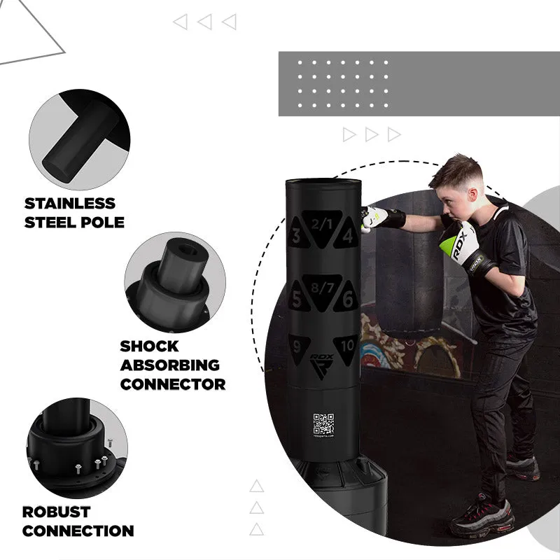 RDX Kt Ronin 4ft 2-In-1 Kids Free Standing Punch Bag With Gloves For Training & Workout Set
