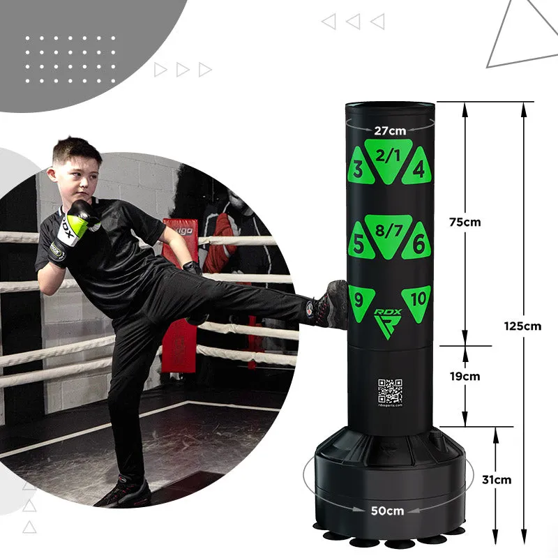 RDX Kt Ronin 4ft 2-In-1 Kids Free Standing Punch Bag With Gloves For Training & Workout Set
