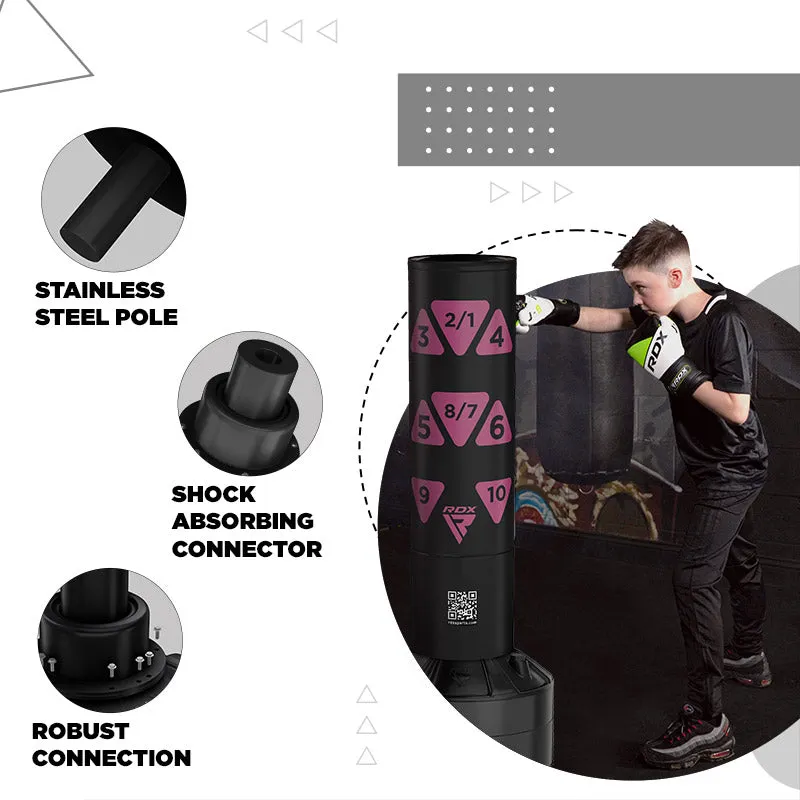 RDX Kt Ronin 4ft 2-In-1 Kids Free Standing Punch Bag With Gloves For Training & Workout Set