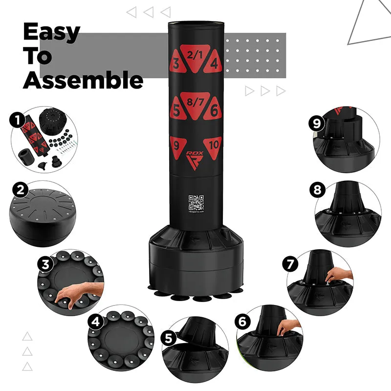 RDX Kt Ronin 4ft 2-In-1 Kids Free Standing Punch Bag With Gloves For Training & Workout Set