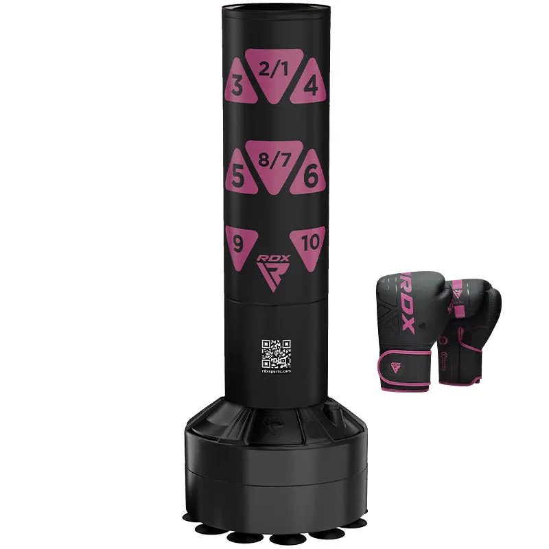 RDX Kt Ronin 4ft 2-In-1 Kids Free Standing Punch Bag With Gloves For Training & Workout Set