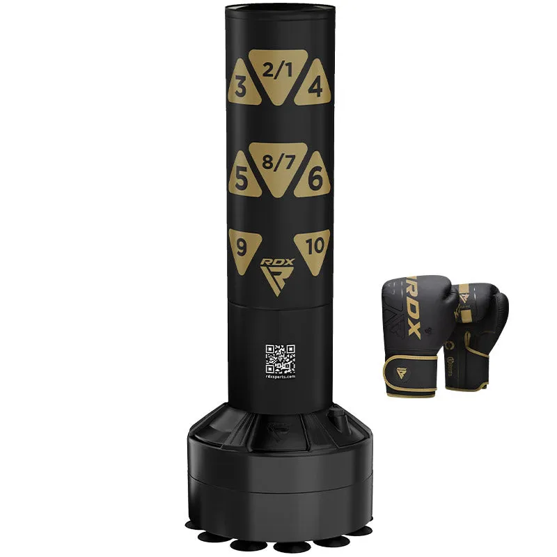 RDX Kt Ronin 4ft 2-In-1 Kids Free Standing Punch Bag With Gloves For Training & Workout Set