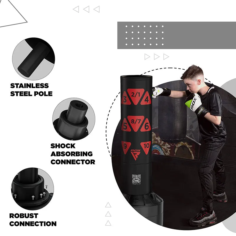 RDX Kt Ronin 4ft 2-In-1 Kids Free Standing Punch Bag With Gloves For Training & Workout Set