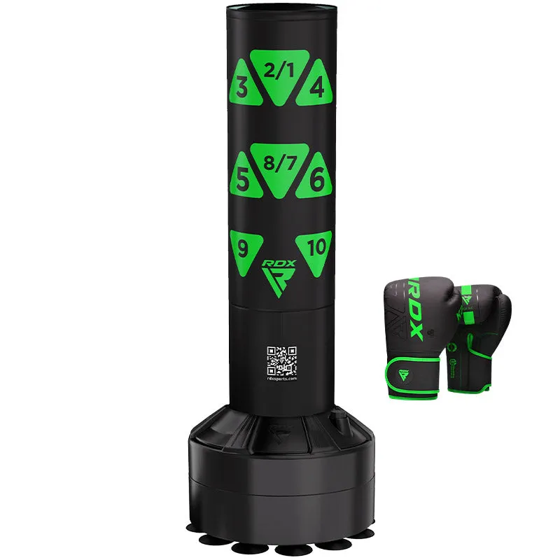 RDX Kt Ronin 4ft 2-In-1 Kids Free Standing Punch Bag With Gloves For Training & Workout Set