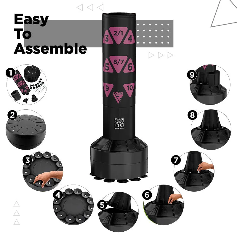 RDX Kt Ronin 4ft 2-In-1 Kids Free Standing Punch Bag With Gloves For Training & Workout Set