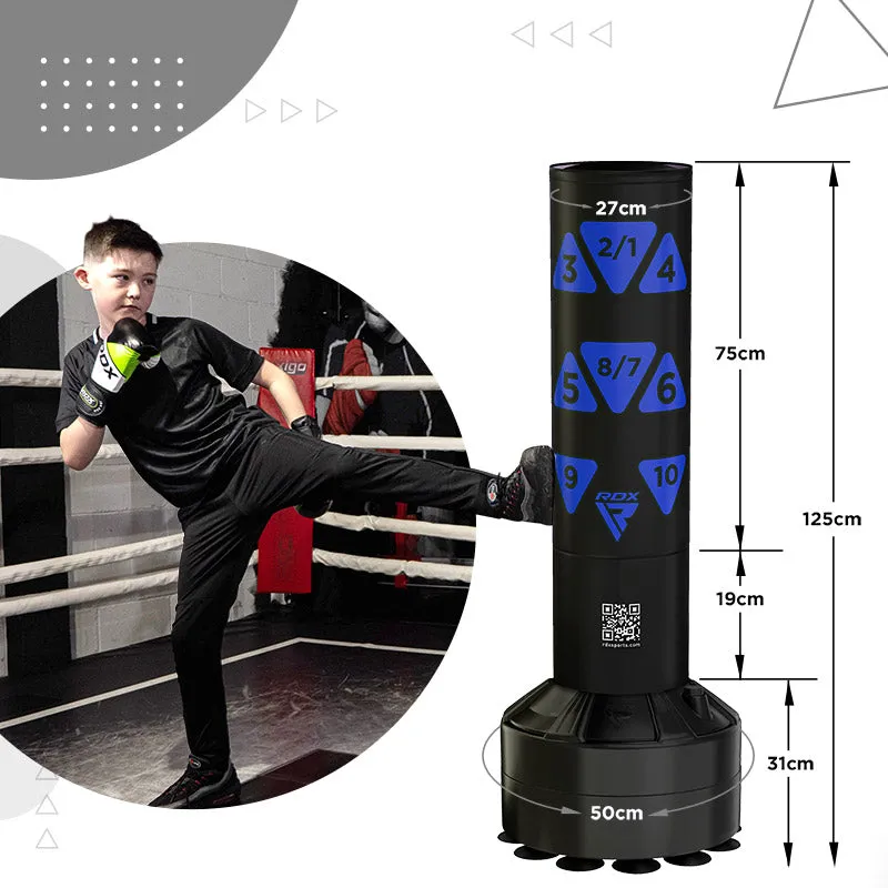 RDX Kt Ronin 4ft 2-In-1 Kids Free Standing Punch Bag With Gloves For Training & Workout Set