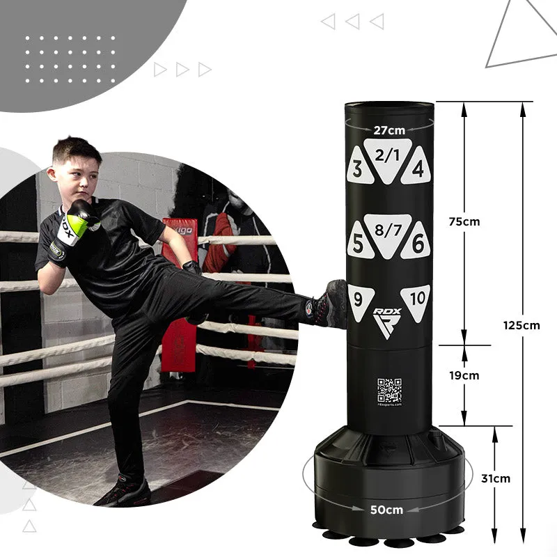 RDX Kt Ronin 4ft 2-In-1 Kids Free Standing Punch Bag With Gloves For Training & Workout Set