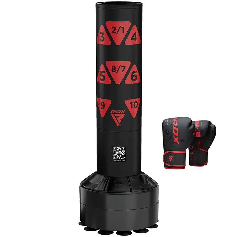 RDX Kt Ronin 4ft 2-In-1 Kids Free Standing Punch Bag With Gloves For Training & Workout Set