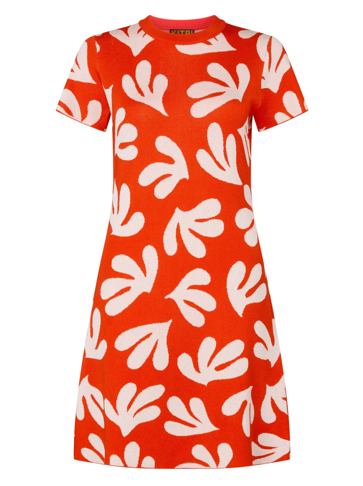 Rue Red Leaf Knit Mini Dress
