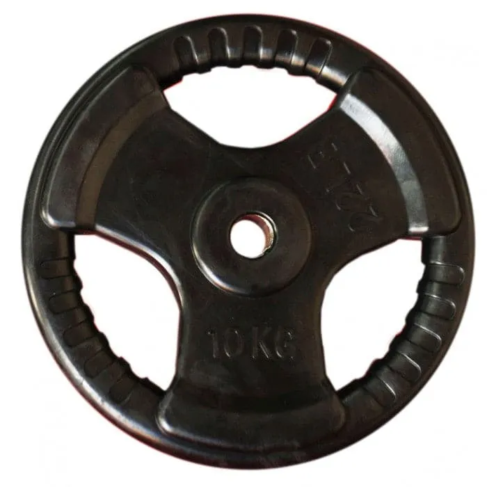 Standard Rubber Coated Tri-Grip Weight Plates (28mm bars), $5.95/kg