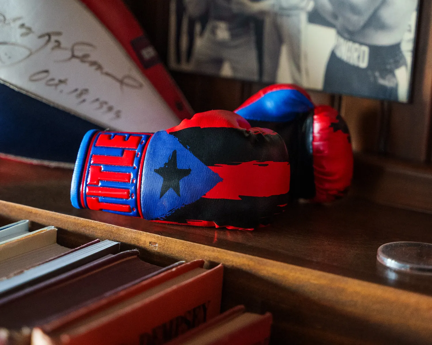 TITLE Boxing Puerto Rico Flag Mini Gloves