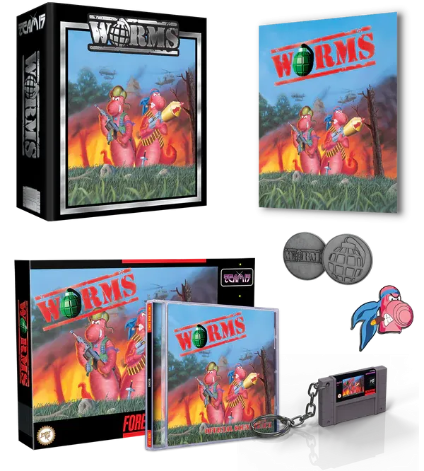 WORMS COLLECTOR'S EDITION (Gray or Peach)  - SNES